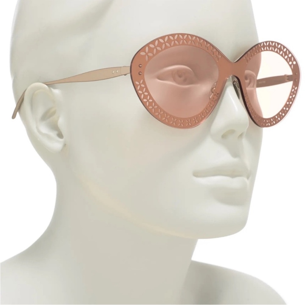 Azzedine Alaïa AA0027S Rose Gold Perforated Laser Cut Cat Eye Sunglasses - Picture 3 of 5
